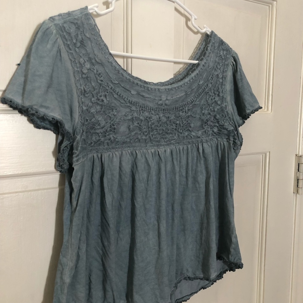 Blue babydoll style top